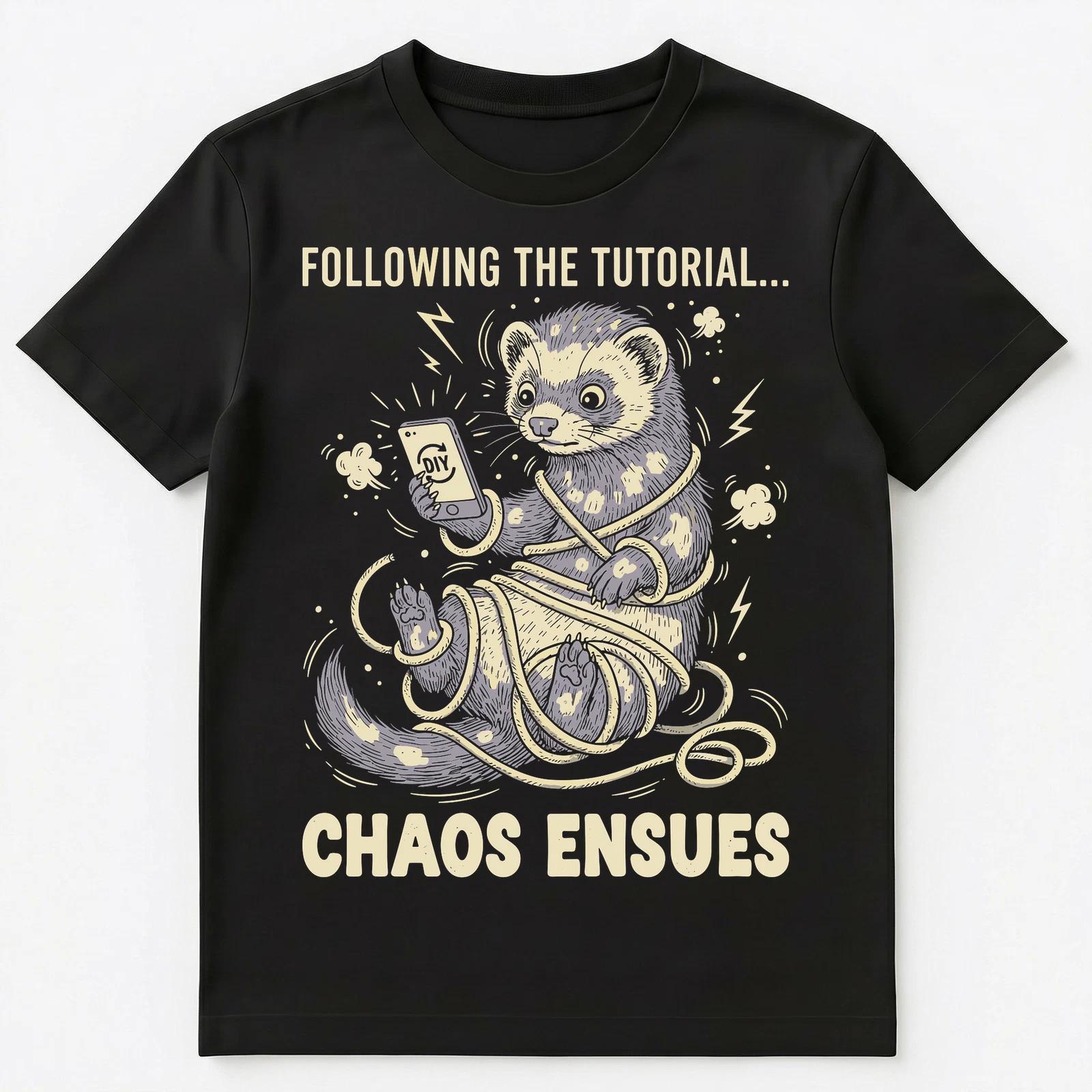 

Diy Enthusiast Chaotic Tutorial Ferret Humor Do It Yourself Unisex T-Shirt 3XL
