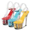 Zapatos de cristal transparentes para mujer, tacones súper altos de verano, zapatos de boda con plataforma de aguja, serie 181, tacón de 17cm, plataforma de 7cm LFD
