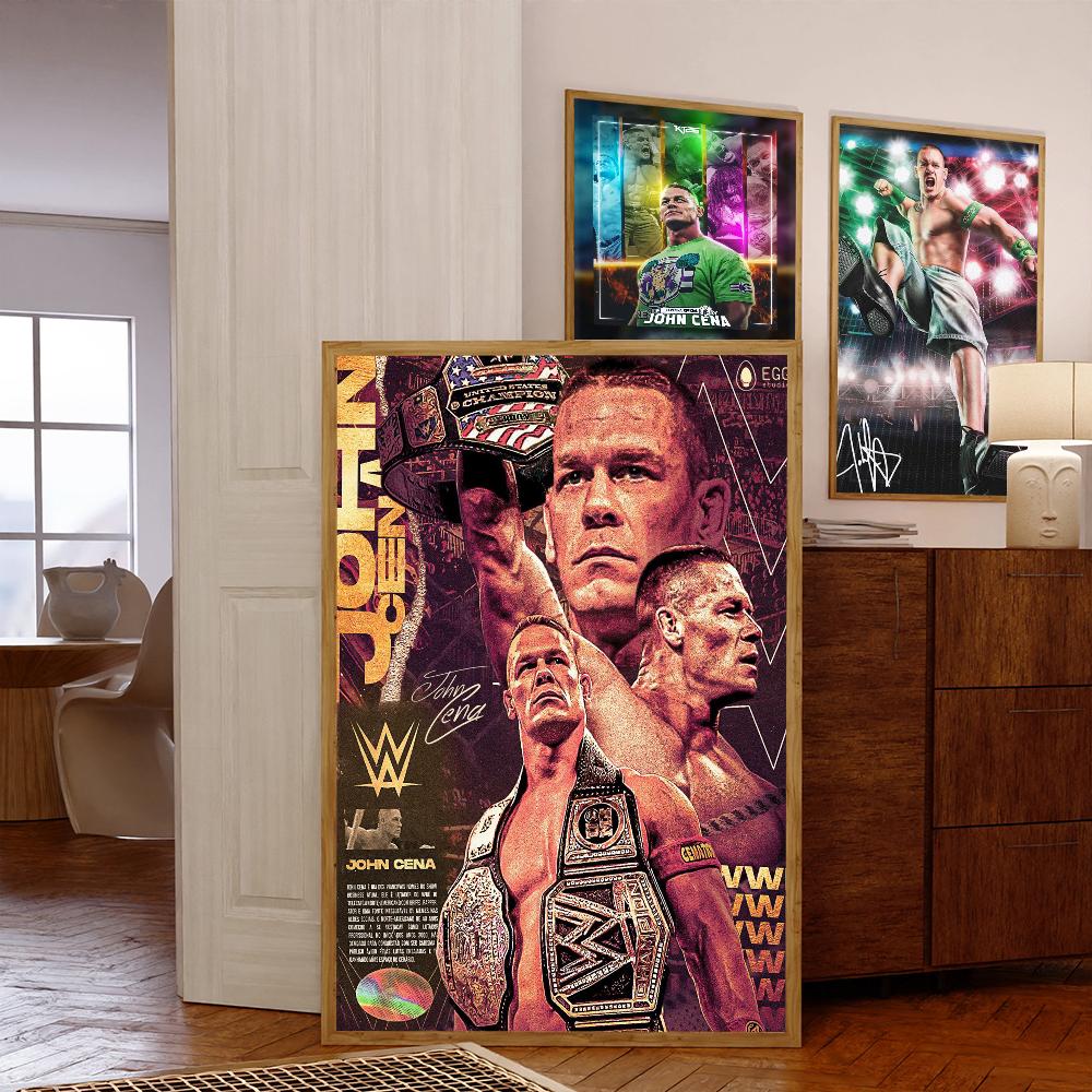 Professionelles Wrestling J-John Cool C-Cena Poster Anime Poster Klebend HD Qualität Wandkunst Retro Poster für Zuhause Kawaii