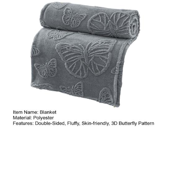 3D Butterfly Baby Blanket Double-Sided Flannel Soft Throw Blanket Fluffy Infant Toddler