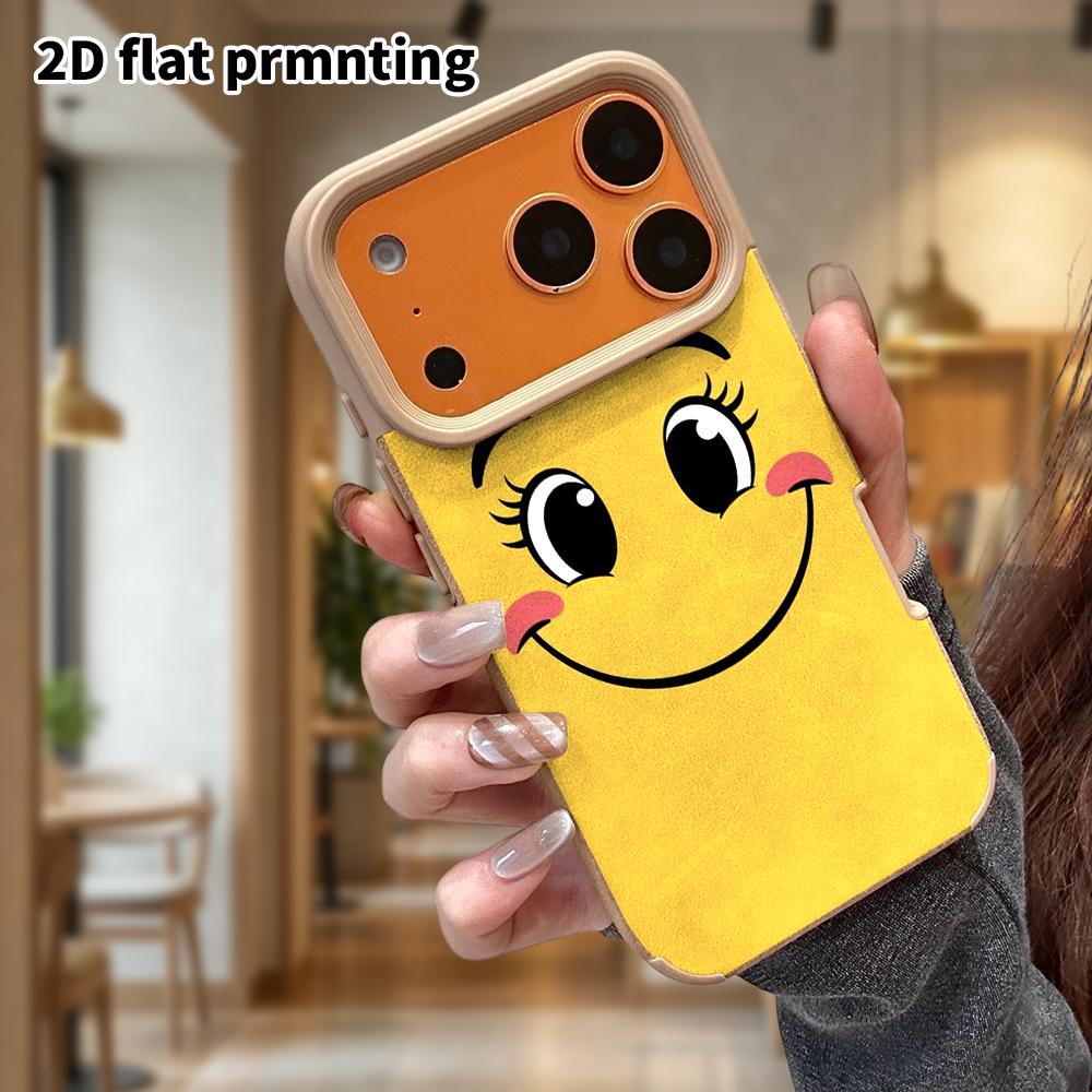 Phone Case: Lambskin 2D Flat Samsung Galaxy A34 A35 M05 M06 S20 S22 S21 FE Plus 5G Protective Case, Smiling Blush Face, Christmas and Halloween Gifts
