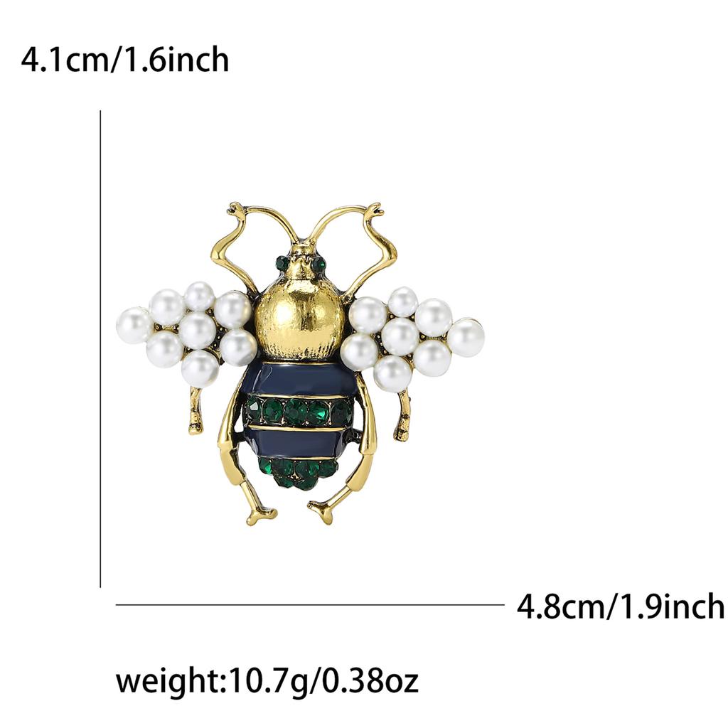 Exquisite Versatile Alloy Pearl Bee Brooch Temperament Creative Women'S Cardigan Coat Corsage Jewelry Pin