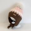 New Children's Rhombus Jacquard Knitted Ear Protection Hat for Boys and Girls' Babies Autumn and Winter Fleece Warm Hat