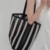 Underarm Contrasting Striped Bucket Bag Women's 2025 New Korean Version Trendy Fashion Large-capacity Shoulder Bag Versatile Women's Bag