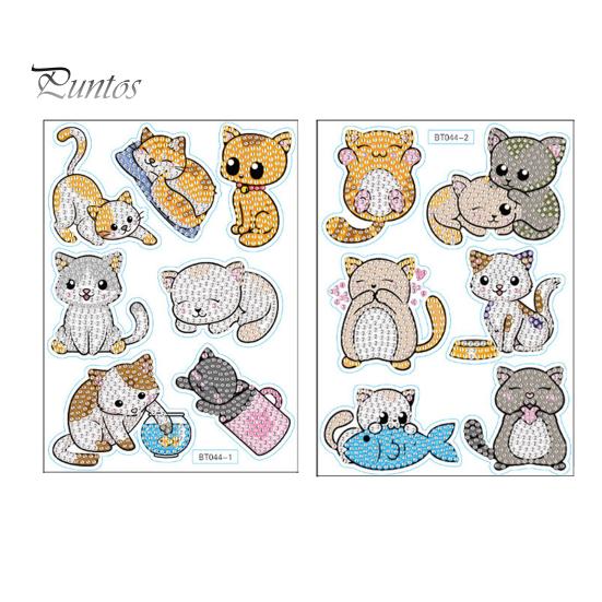 

1 комплект, набор наклеек со стразами, креативная сверкающая наклейка с рисунком кота из мультфильма для бутылки для ноутбука Cat