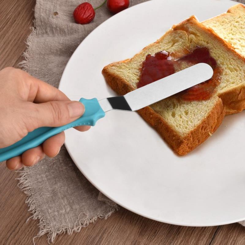 3Pc Small Cranked Angled Spatula Stainless Steel Butter Cake Cream Fondant Tools