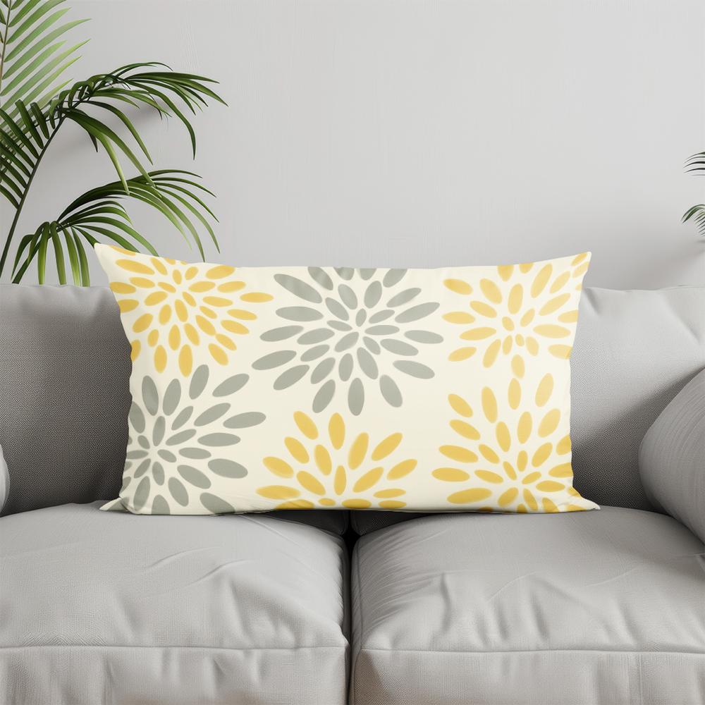 Home Decor Yellow Hexagon Pattern Pillow Cover Suitable For Sofa Bedroom Car Pillow Cover Cushion Rectangular Back Cushion