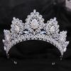 DIEZI 12 Colors New Baroque Princess Opal Crystal Tiara Crown Elegant Queen Tiara Wedding Party Hair Dress Accessories Jewelry
