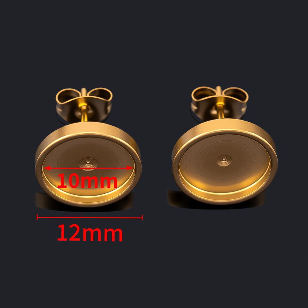 10 pièces 2 pièces Acier Inoxydable Rond Vierge Clous de Support Broches de Base Boucles d'Oreilles Bases de Support Bijoux DIY Fournitures de Fabrication Vente en Gros