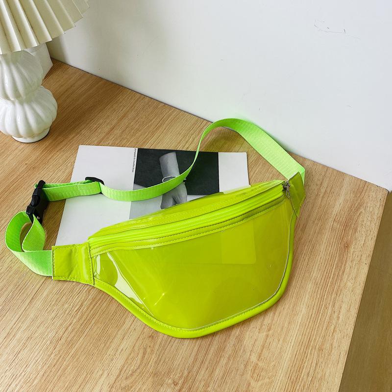 Transparent Chest Bag, Trendy Crossbody Waist Bag, Fashionable PVC Solid Color Beach Jelly Bag