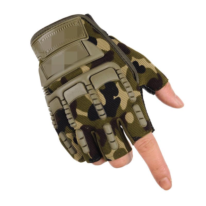 Tactical Half Finger Gloves Men's Outdoor Sports Cycling Training Anti Slip and Wear Resistant Protection Operations Military Fan Seal Special Forces
