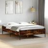 VidaXL Bed Frames, Double Bed with Slatted Base, Adult Bed with Footboard Bedroom, Modern, Smoked Oak 140x200 Cm Wood 3279799