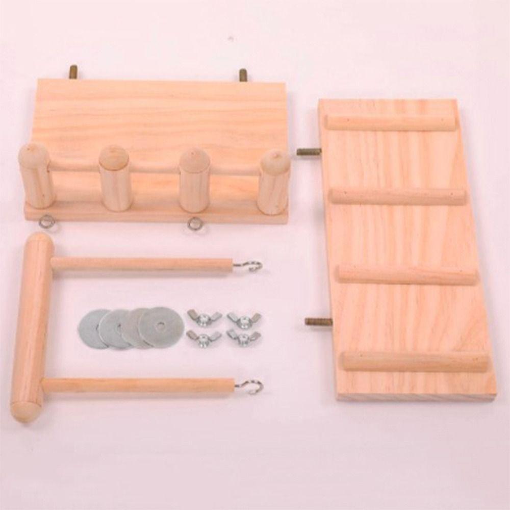 Wooden Bird Perches Platform Funny Natural Bird Playing Gyms Exercise Stands Durable Parrot Cage Sets Pet Parakeet