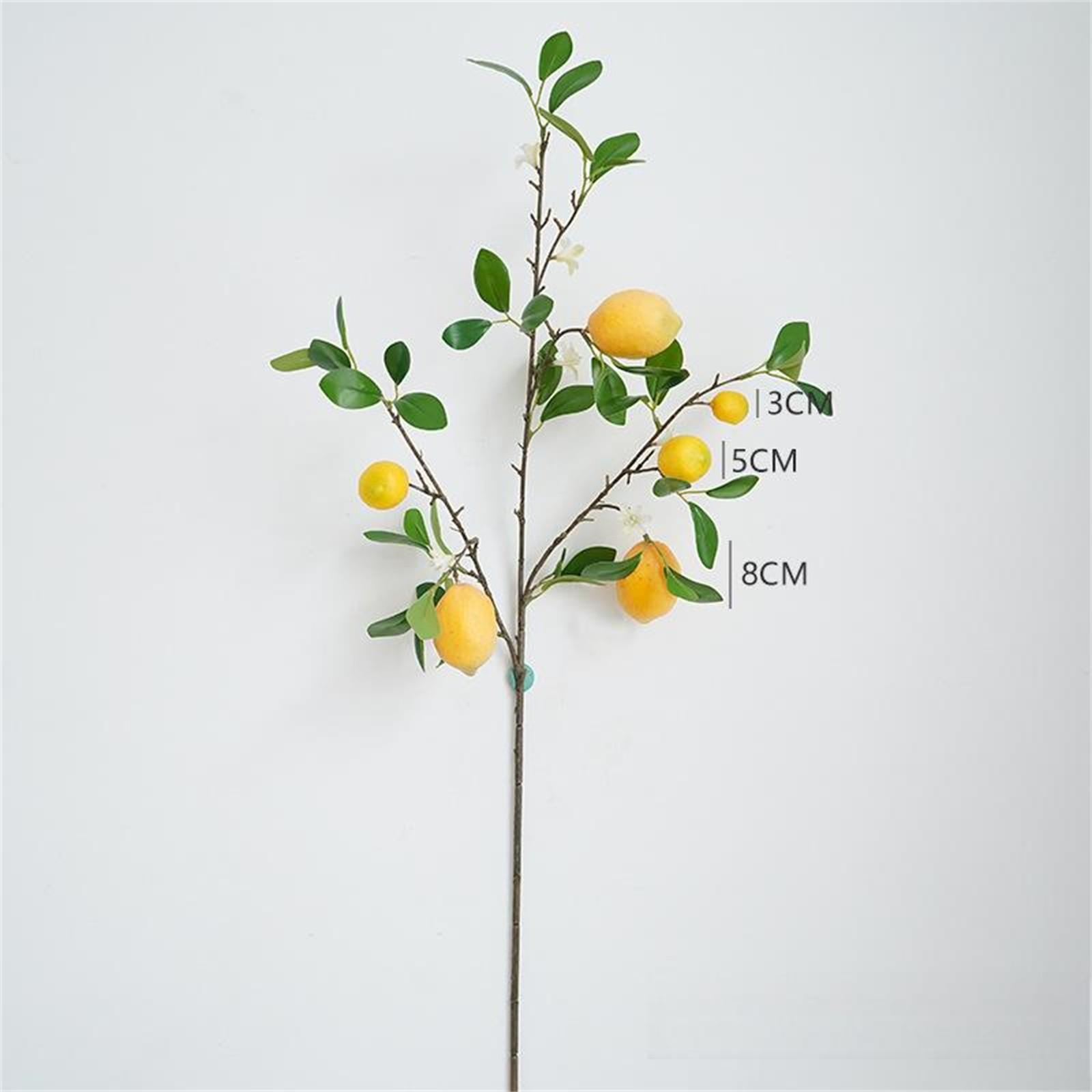 

Лимонные ветки с имитацией фруктов Зеленые растения Свежие украшения для дома Фотореквизит Пластиковые фрукты Цветочная композиция Искусственный цветок One Size