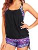 Modern European & American Women's Two-Piece Tankini Set - Conservative Style