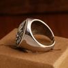 Adjustable Copper Ring With Yellow Cai Shen Seal Design Vintage Chinese Style Men Women Unisex Lucky Charm Jewelry