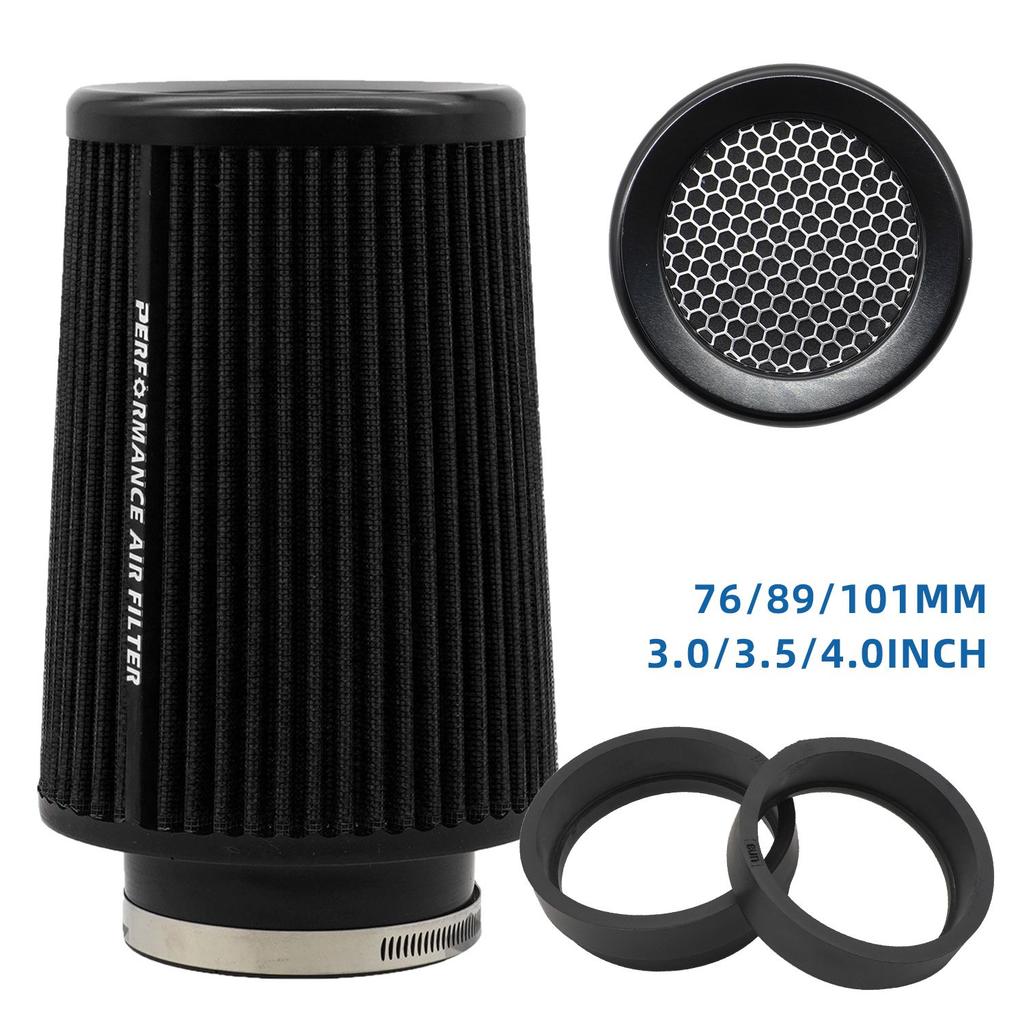3" 3,5" 4" High Flow Kegel-Luftfilter Wiederverwendbar Universal für Auto Motor Lufteinlass 76mm 89mm 101mm Sport Kaltluftansaugung Kegel-Luftfilter