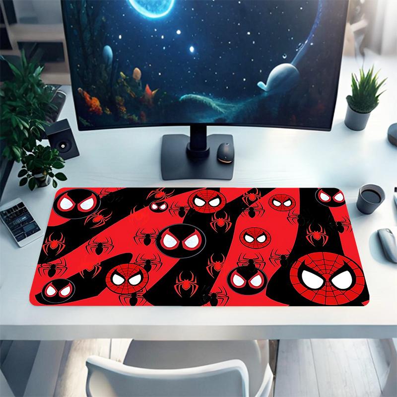 1Pc Spiderman Mask Gaming Mouse Pad Keyboard Desk Mat Non-slip Rubber Lock Edge Waterproof Computer Mousepad for Office Home Decor Y1508