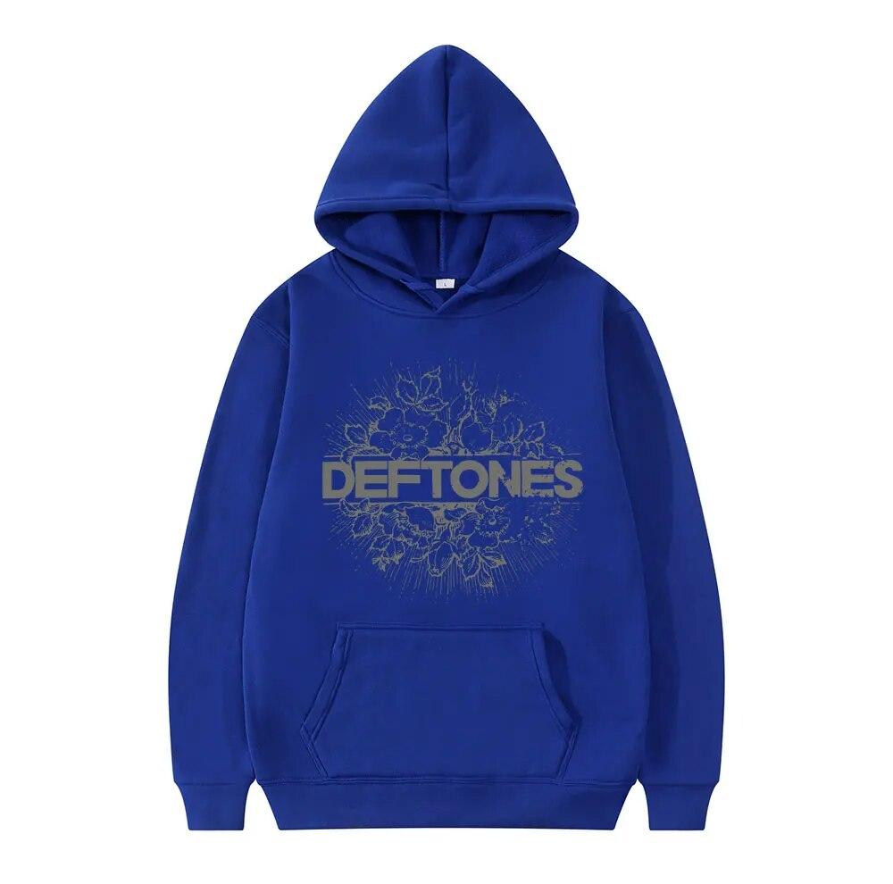 Mote Punk Metal Rock Band Deftones Hettegenser Blomster Burst Print Sweatshirt Unisex kvinner Vintage Casual Pullover Streetwear Par