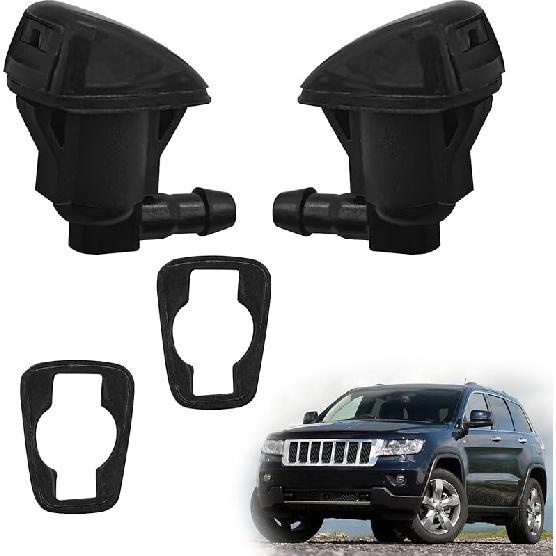 Front Windshield Washer Nozzles, OE 55372143AB, 68260443AA, Compatible with Pontiac G6, 05-16 Jeep Grand Cherokee, Saturn Aura, 05-13 Chevy Malibu
