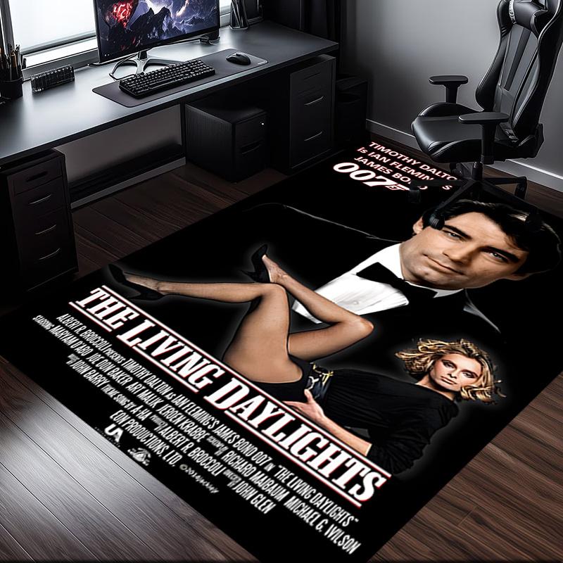 James Bond Movie Collage Rug Office Carpet Non-Slip Mat, Chair Rug Floor Covering for Gaming, Bedroom, Living Room , Home Decor Christmas Gift