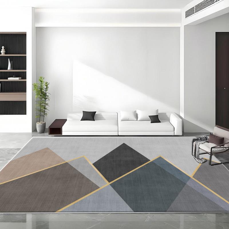 Modern Simple Style Large Living Room Rug Geometric Pattern Antiskid Office Decor Carpet Soft Easy Cleaning Coffee Tables Mat