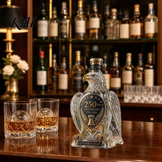 Unique Wine Decanter Eagle Shaped Whiskey Decanter, USA 250th Anniversary Commemorative Bottle with Stopper, 1776-2026 Heritage Edition Patriotic