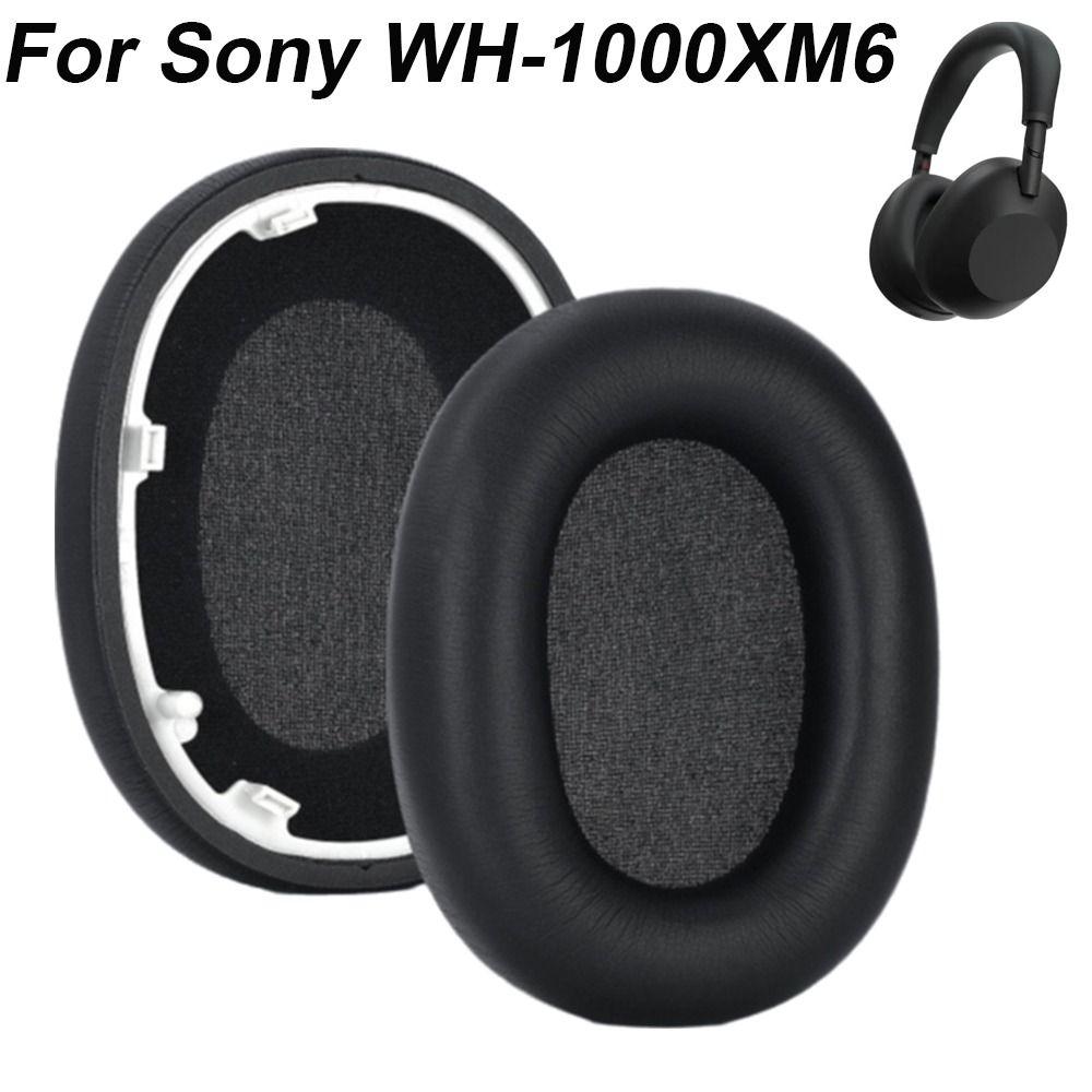 1 pair Protein Leather Headphone Ear Pads for Sony WH-1000XM6 1000XM6 Noise Cancelling