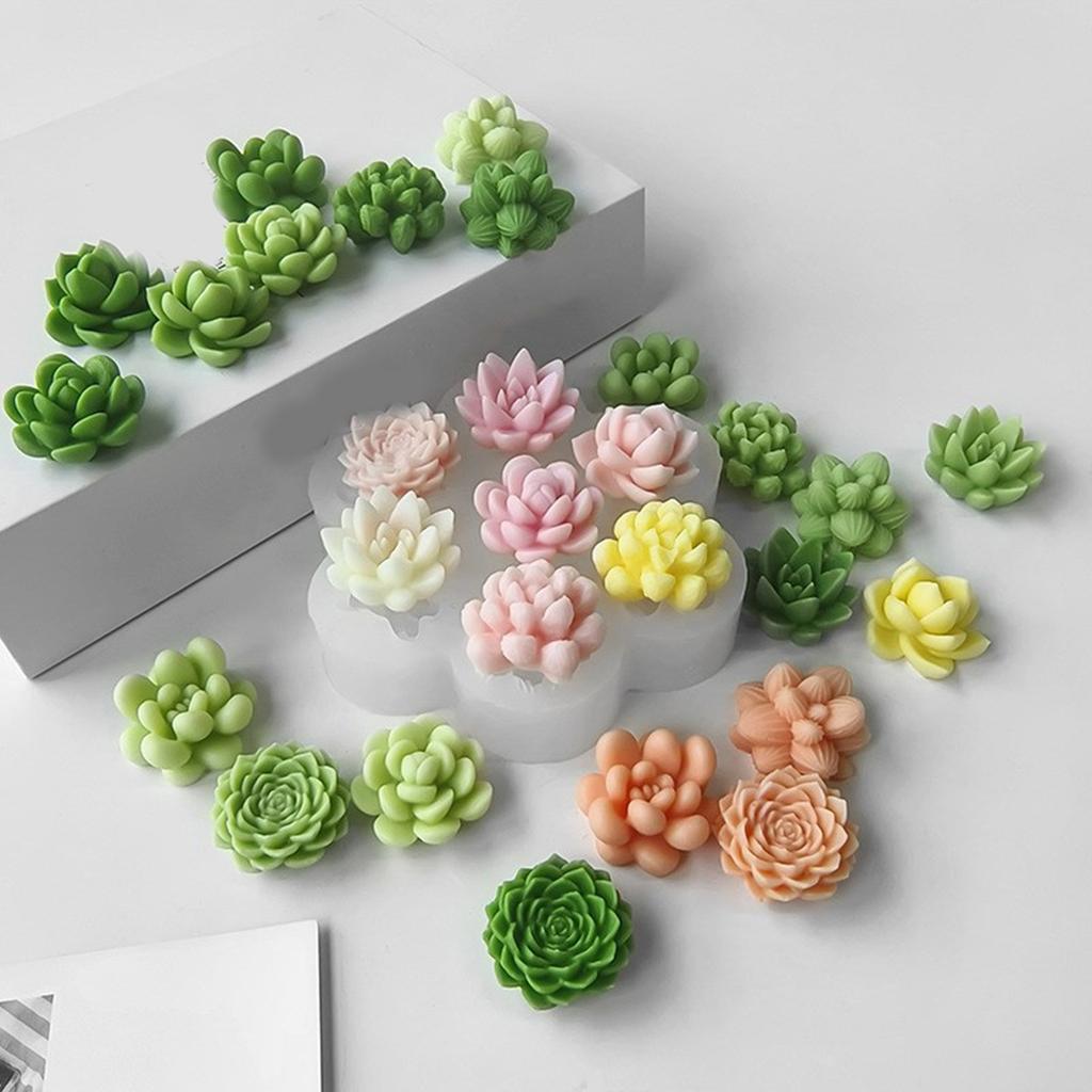 Decorative Creations Mould Silicone Succulent Plant Mold for DIY Crystal Epoxy Resin Crafts And Aromatherapy Candles