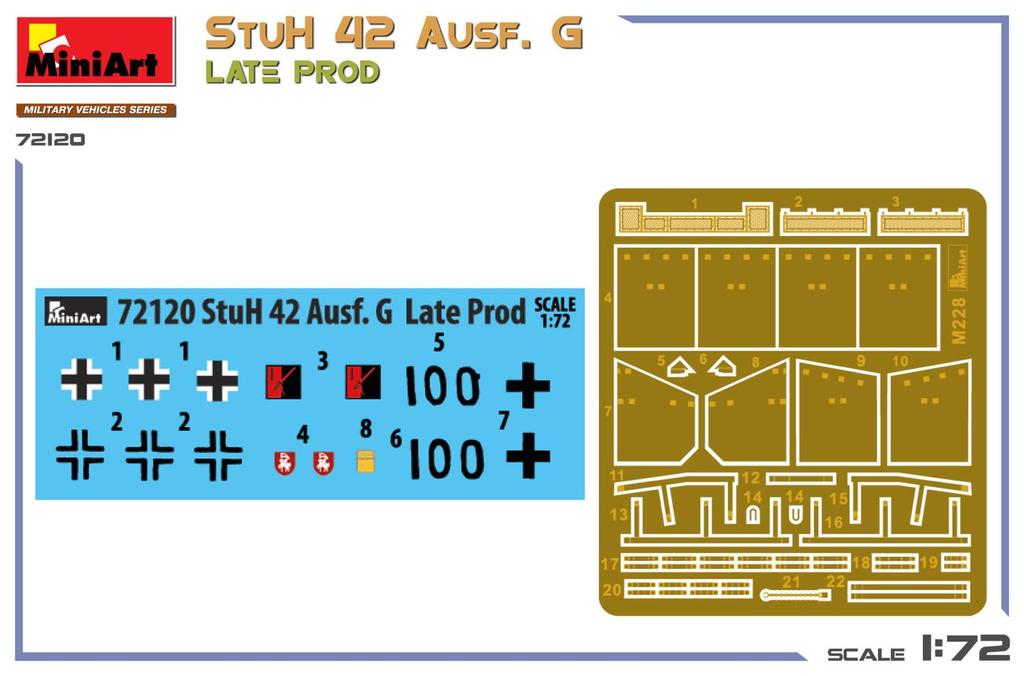 Miniart StuH 42 G Late Production Plastic Model MA72120 1/72 Ausf. (Tank)