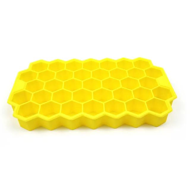 Silicone Honeycomb Shape Ice Cube Tray Silicone Ice Cube Maker Mold with Lids for Ice Cream Party Whiskey Cocktail Cold Drink