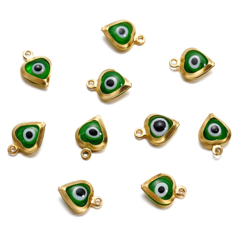 10pcs/lot Evil Eye Gold/Silver Color Tone Charms Connectors Beads For DIY Bracelet Bangle Pendant Jewelry Accessories
