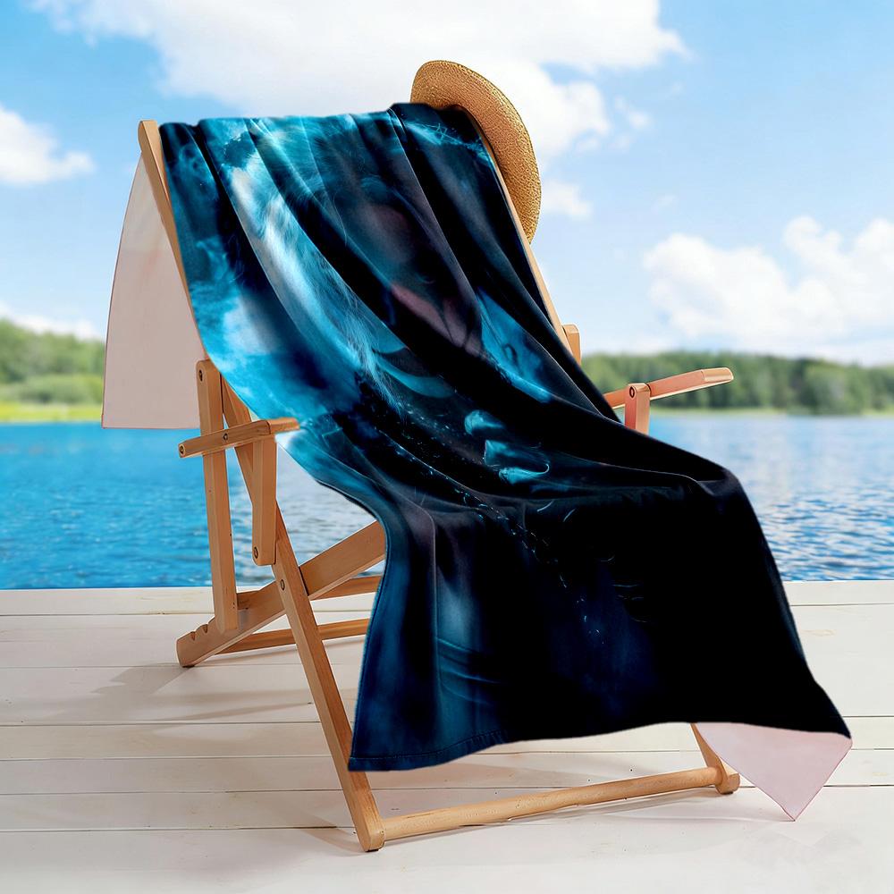 Bad Luck Joker Theme Beach Towel Soft Durable Quick-Dry Comfortable Lightweight Suitable for Sports, Travel, Swimming, Yoga, Bathroom, Beach, And Pool