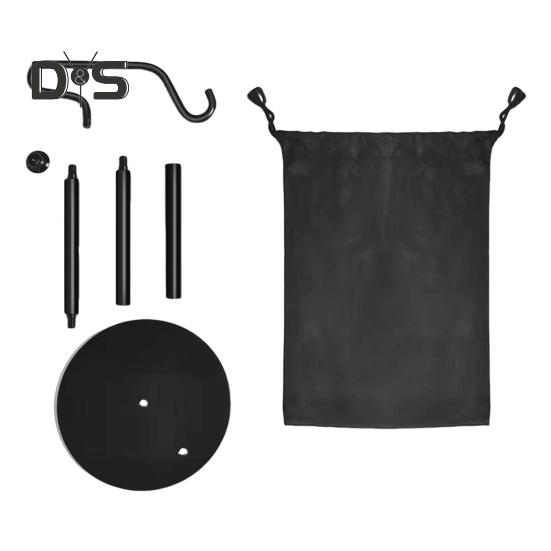 1 Set Camping Lantern Stand Height Adjustable Foldable Portable Heavy Duty Metal Outdoor Hiking Tent LED Light Pole Holder Hook Hanger Rack