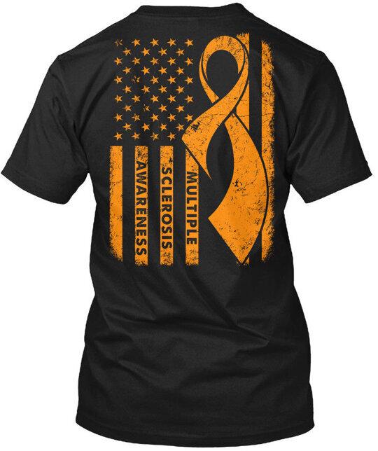 

Multiple Sclerosis Awareness Flag - T-Shirt Made in the USA Size S to 5XL Unisex T-Shirt XXL