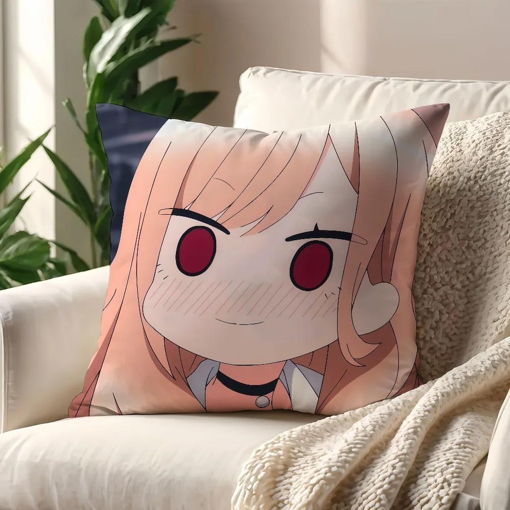 Marin Kitagawa Anime Throw Pillow Cover Double Sided 2D Soft Linen Pillow Cover Bedroom Living Room Couch Decor Cute Sweet Gift