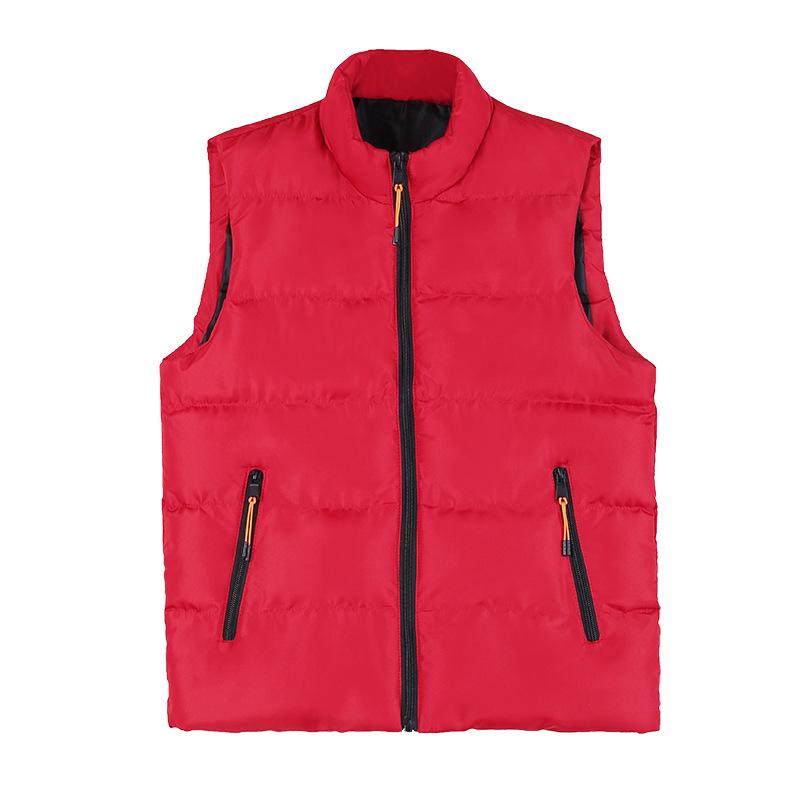 Damen Einfarbig Stehkragen Daunenweste - Herbst/Winter Übergröße, Lockere Passform, Ärmellose Jacke für Mütter mittleren Alters