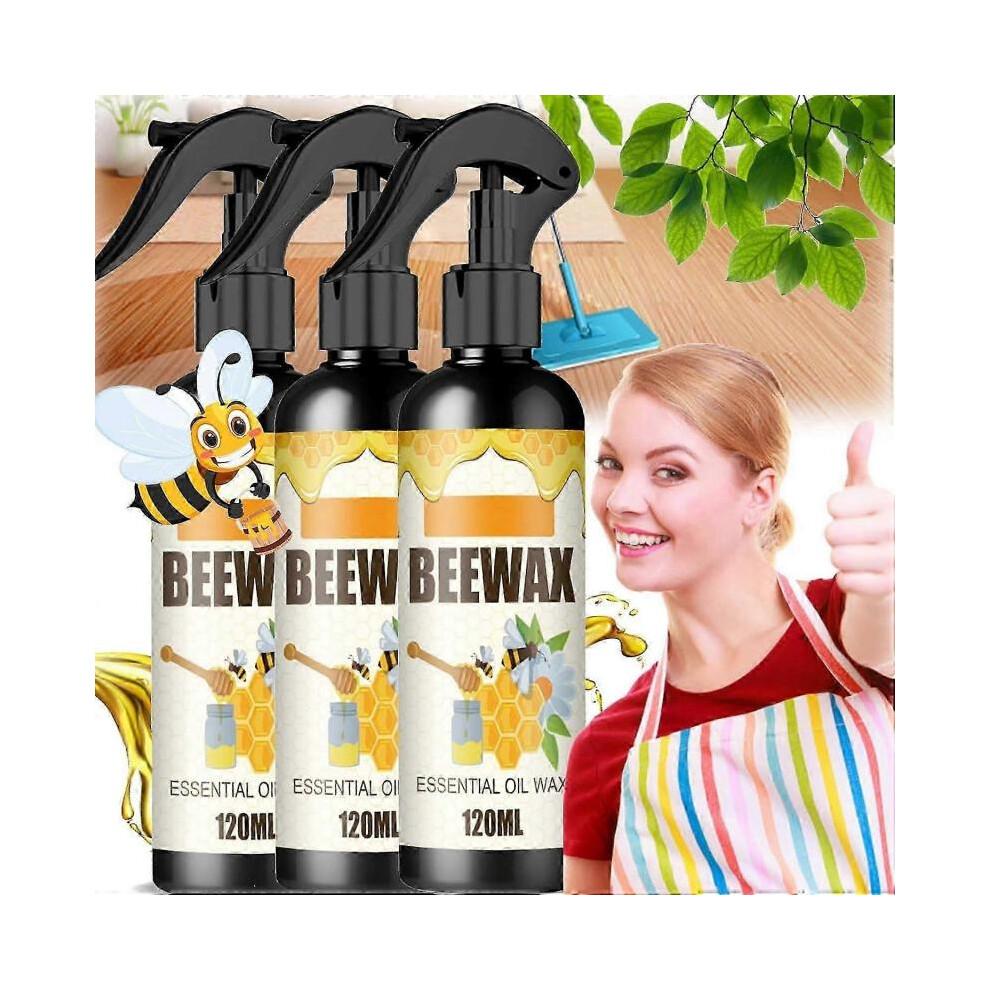 (3 Stück) Natürliches mikro-molekularisiertes Bienenwachsspray, Bienenwachsspray Möbelpolitur und Reiniger, Reparaturwachs für Risse und Kratzer