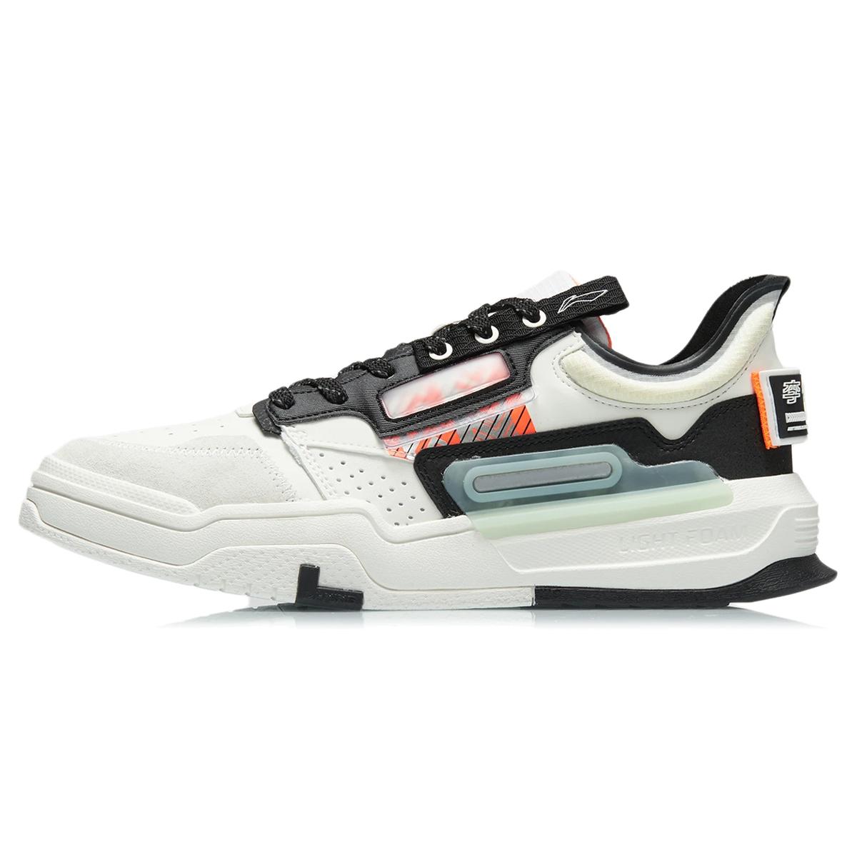 

New LiNing Geek Anti Slip Wear Resistant Low Top Skateboard Shoes White Black AGCR119-1 39