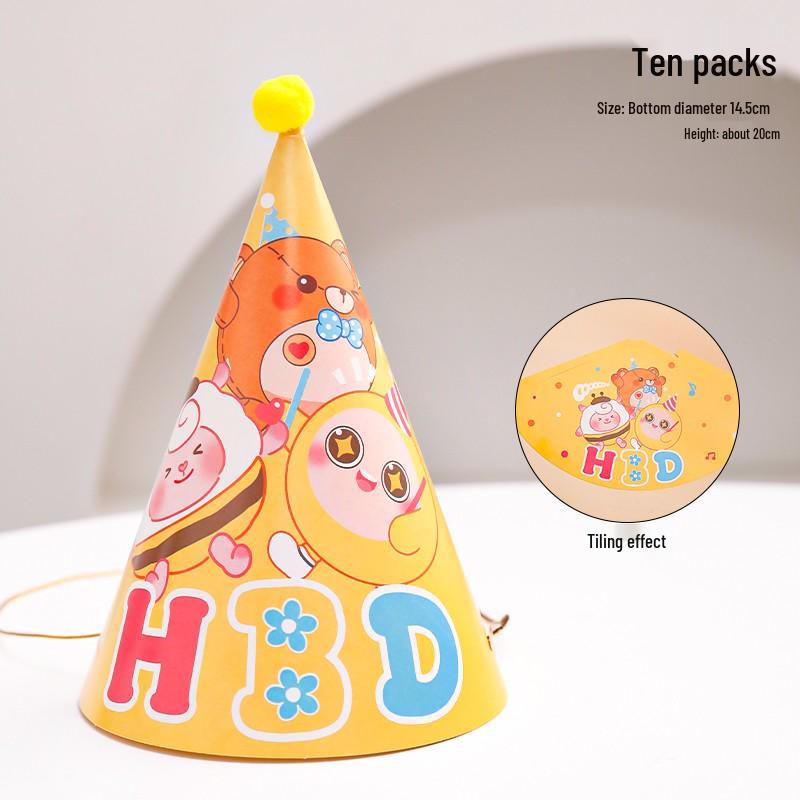 Korean Baby Bow Birthday Hat for 1-Year-Olds - Cake Decoration Accessory
