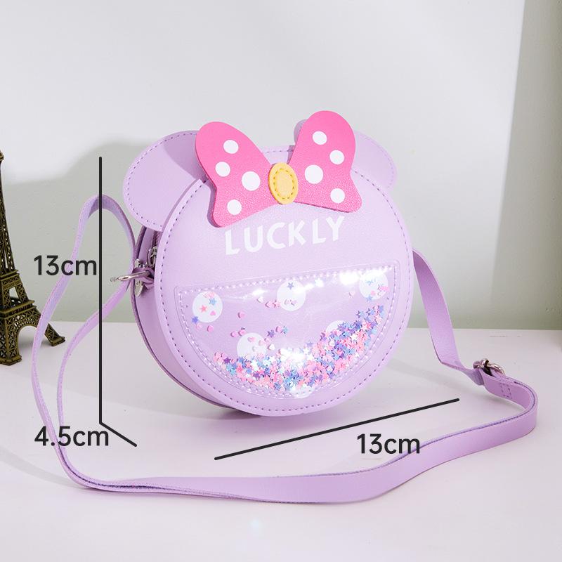 New Children'S Crossbody Bag Cute Gift For Little Girls Fashionable Mini Round Bag Baby Shoulder Purse