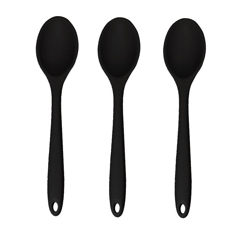 3pcs Silicone Spoon Mixing Soup Spoons Kitchen Mixing Ladle Cooking Utensils Kitchenware Tool for Stirring and Serving