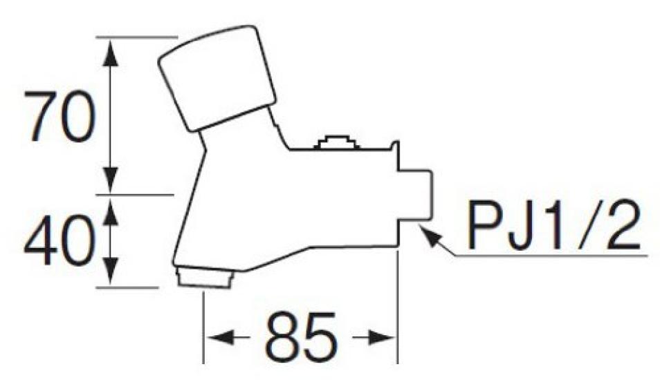 SANEI Horizontal Push Automatically Shuts Off Water After a Certain Period of Time Y196C-13 Self-closing Faucet, Type,