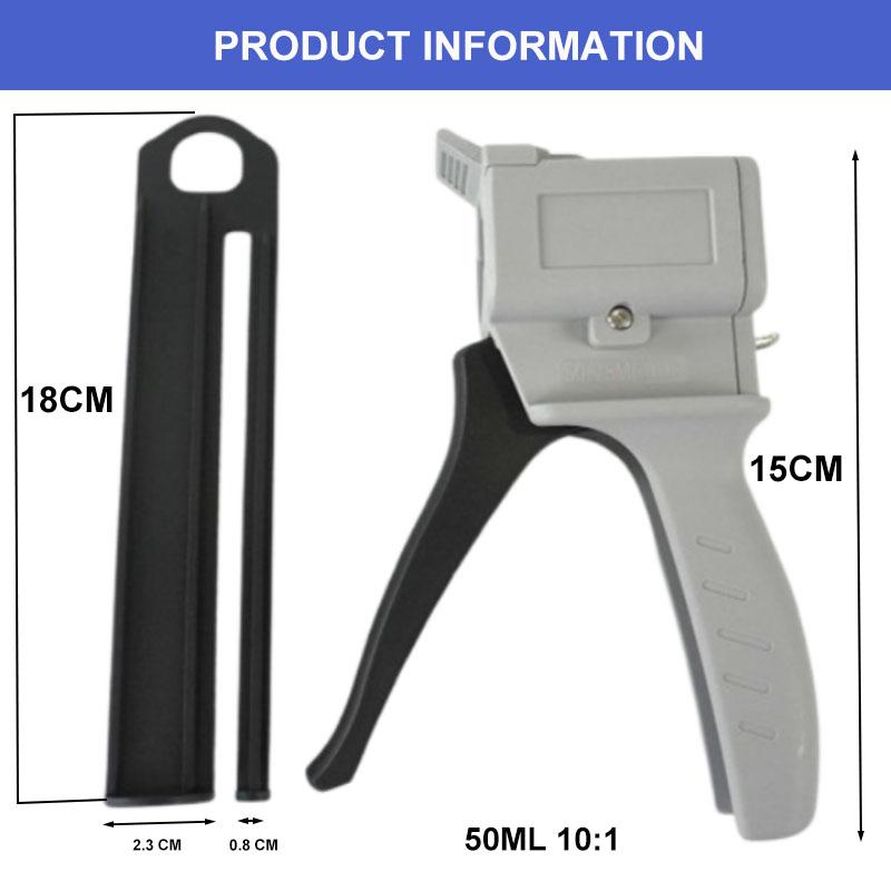 JAPI Industrial Grade Lightweight 50ml 10:1 Mixing Dispensing Dispenser Gun Two Component Adhesive Sealant Injection Cutting