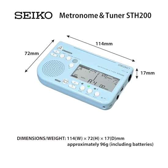 SEIKO Metronome & Tuner Blue, Pickup Microphone, 2-Piece Special Pack STH200BLSP