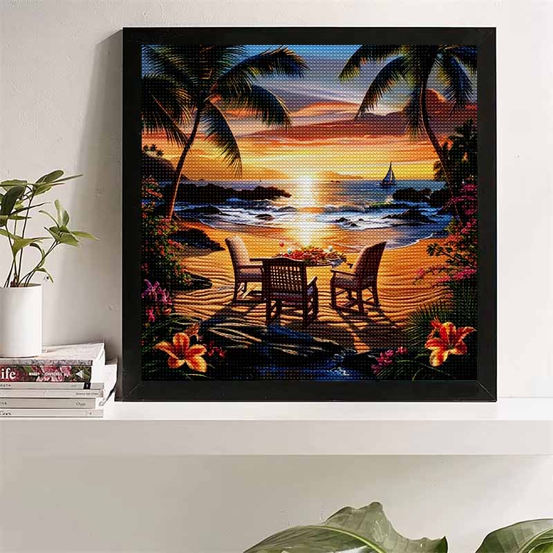 

Новинка 5D DIY Картина з повним колом діамантів Морський пейзаж Вишивка Хрестиком Домашній декор Подарунок 20x20cm