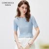 Komombo 2026 Short-Sleeve Knit T-Shirt for Women