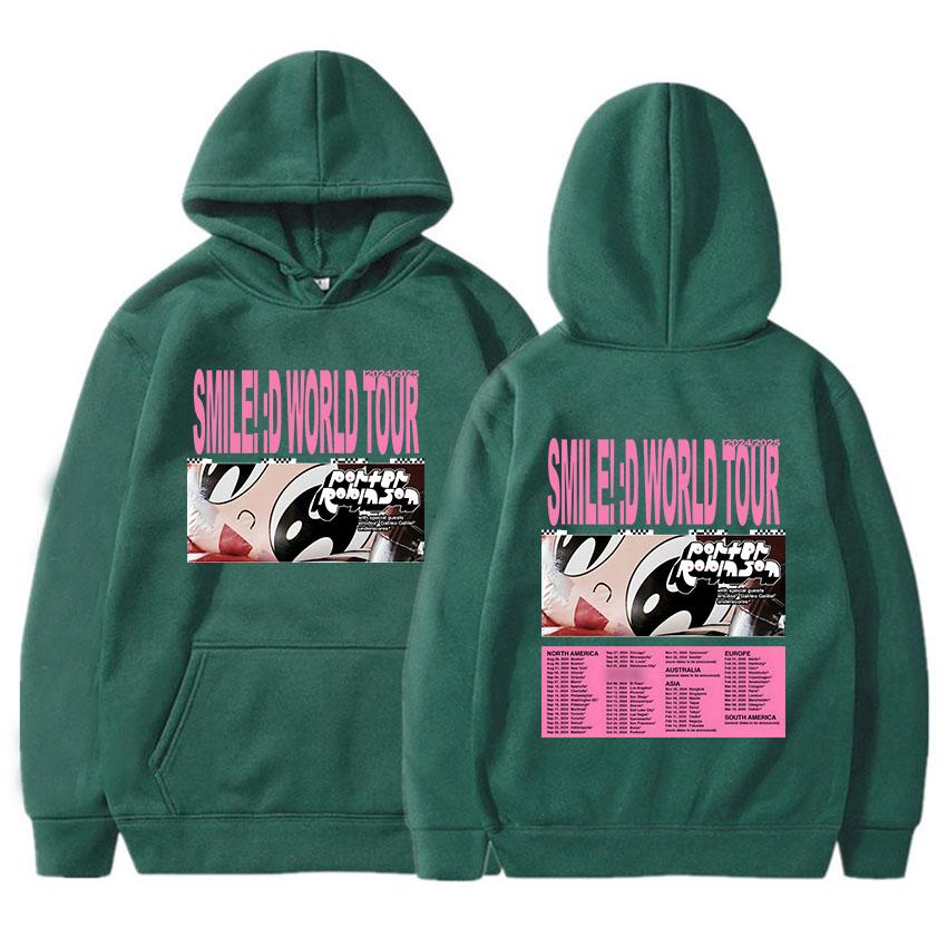 Double Side Printing Hoodies Porter Robinson Smile World Tour 2024/2025 Sweatshirts Streetwear Hooded Pullovers