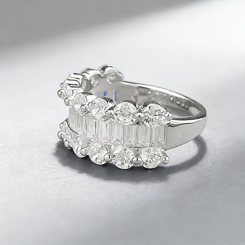 Xian Can 2026 S925 Silver Pave-set Square Diamond Ring: Simple, Fashionable, High-End Style