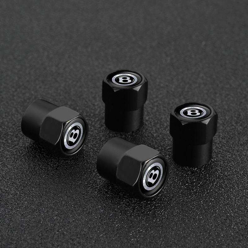 For Bentley Flying Spur Continental GT Bentayga Mulsanne 4Pcs Aluminum Car Wheel Tire Valve Stem Cover Dustproof Cap Accessories GH2